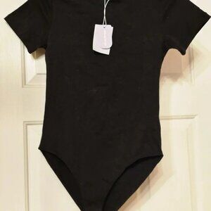 MINKPINK Black Fitted Short Sleeve Bodysuit
